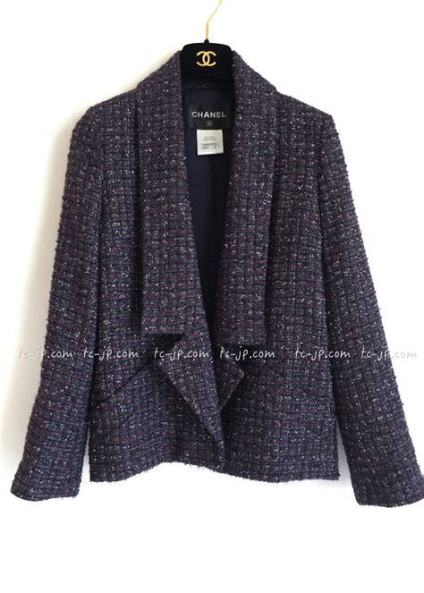 chanel 14b tweed metallic jacket